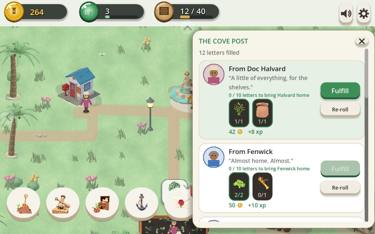 The Cove Post, with letters from villagers and what each one asks for